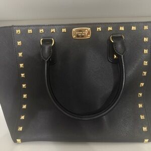 Michael Kors saffiano leather Satchel with Gold Studs